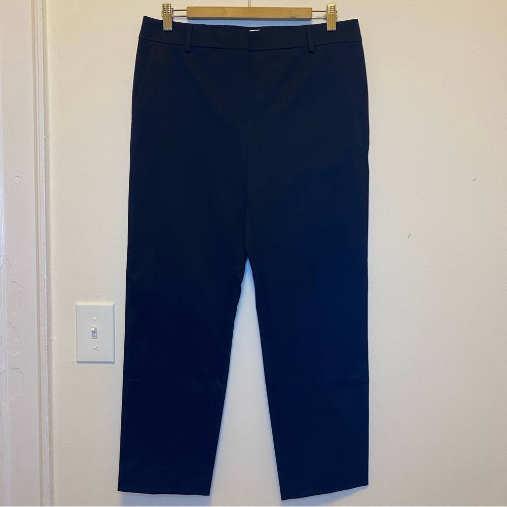 MAXMARA Straight-Leg Tailored Business Casual Pants Lightweight Cotton Black 12